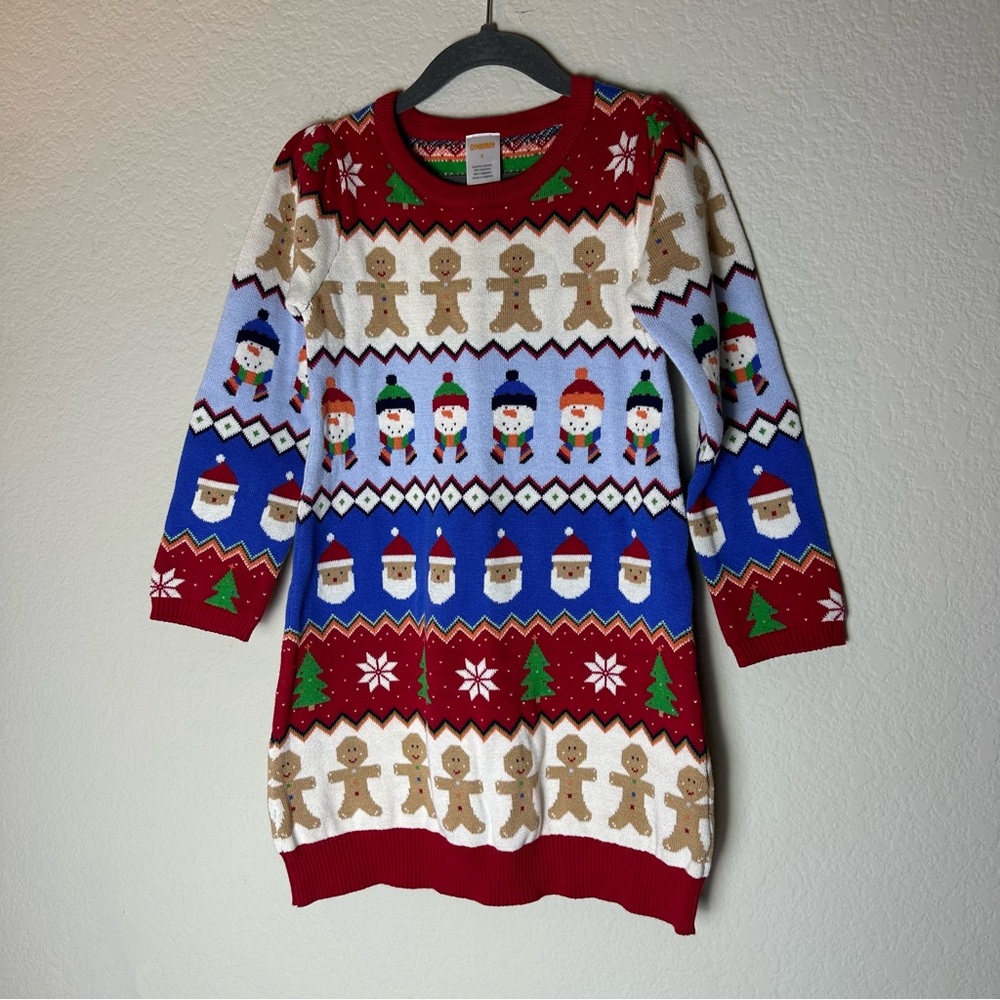 Gymboree Girls Long Sleeve Christmas Fairisle Print Knit Sweater Dress Size 6